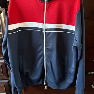 Ben Sherman Red and Navy Zip-Up Sweater